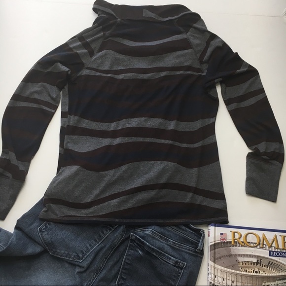 Allen B. Open Cardigan Brown Blue Gray long sleeve - Picture 3 of 7